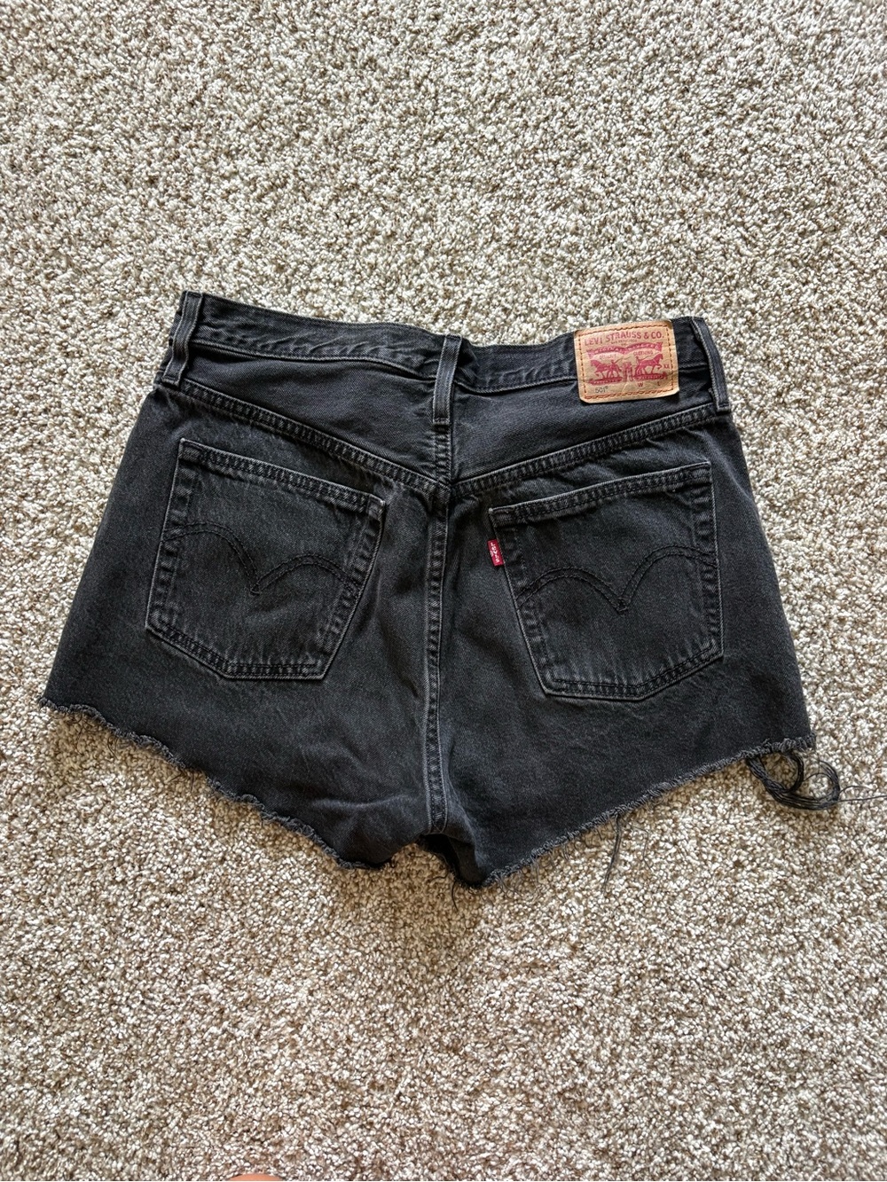 Levi's 501 Black High-Rise Denim Cutoff Shorts